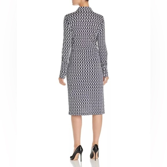 Tory Burch Crista T Lattice Logo Print Shirt Dress Navy White Size S/P - Picture 2 of 11